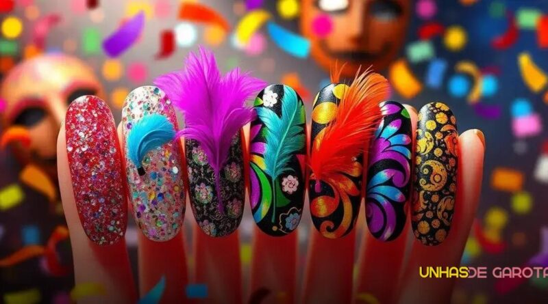 6 Ideias de Unhas Decoradas para o Carnaval que Você Vai Amar