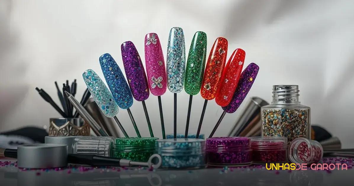Unhas Com Glitter: Brilho e Glamour Unhas Com Glitter: Brilho e Glamour