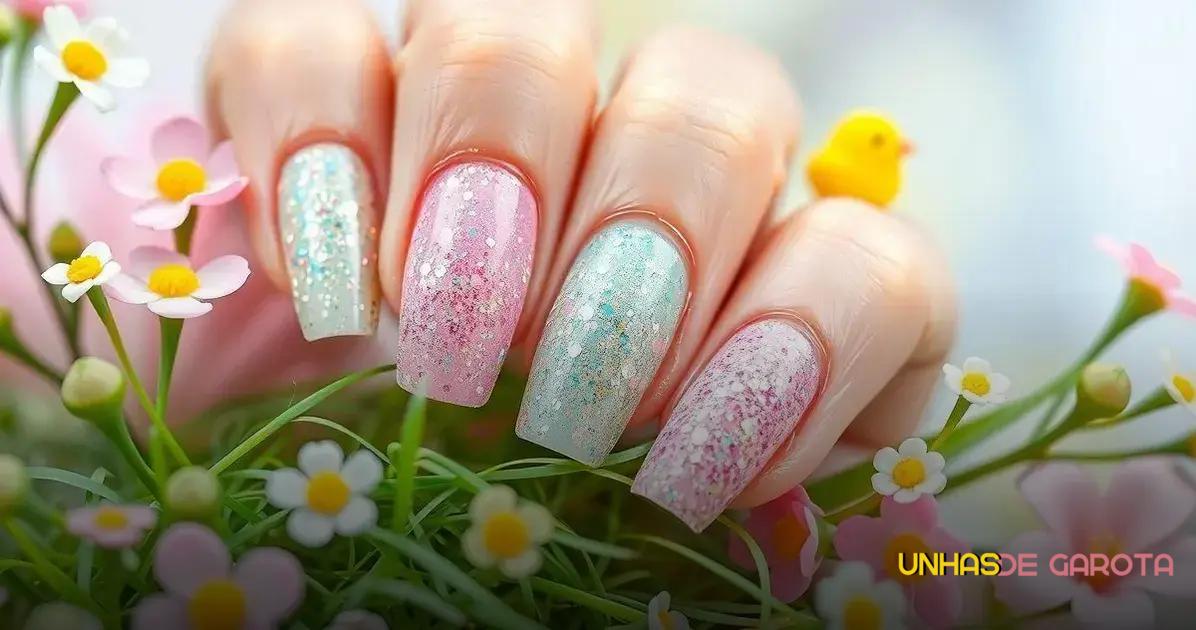 Efeitos de Glitter para Unhas de Páscoa Efeitos de Glitter para Unhas de Páscoa