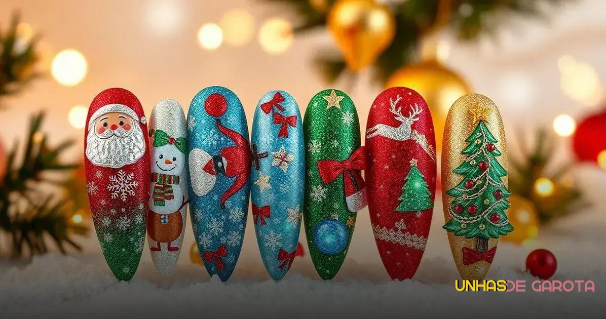 Designs de Unhas com Personagens Natalinos