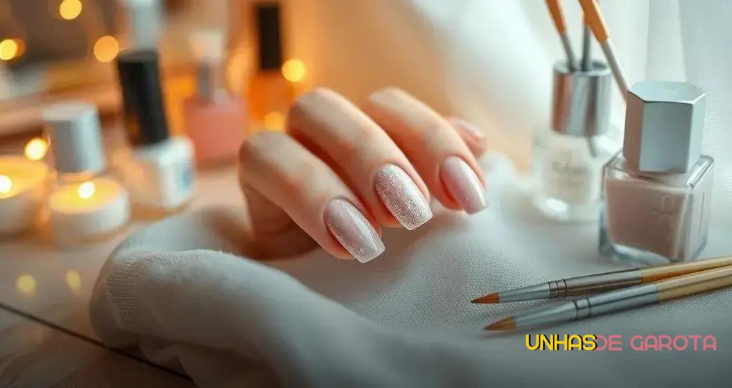 Unhas com Glitter Sutil